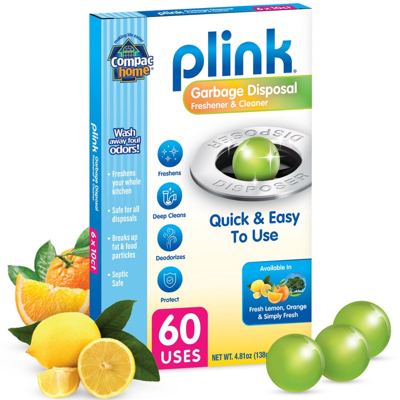 Compac Home Plink Garbage Disposal Cleaner and Deodorizer 60ct VALUE PACK - Assorted Scents - Image 1