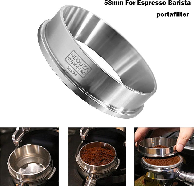 NEOUZA 53mm 304 Food Stainless Steel Coffee Espresso Dosing Funnel Ring Catcher Fits for Espresso Breville Barista Portafilter - Image 3