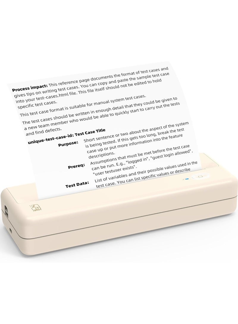 اتش بي ار تي طابعات سفر محمولة MT810 - طابعة حرارية مدمجة للاستخدام المنزلي بدون حبر - لفة ورق طباعة محمولة للسيارة والمكتب - طابعة بلوتوث لاسلكية متوافقة مع جوالات اي او اس واندرويد واللاب توب - Image 1