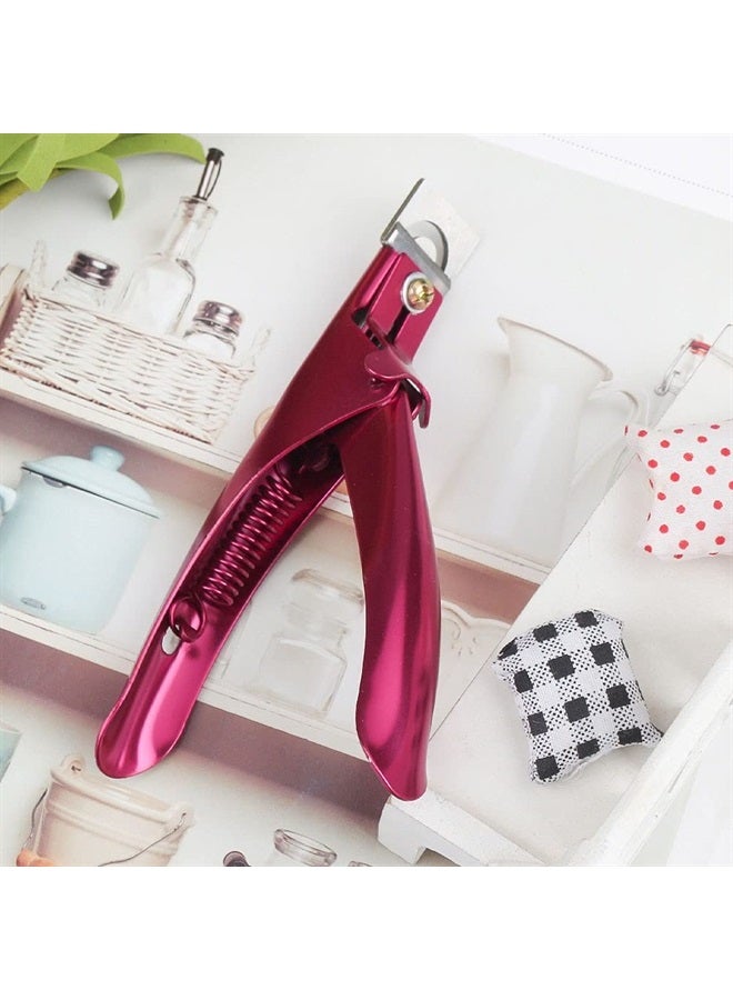 SUMAJU Professional Acrylic False Nail Clippers for Acrylic Nails, Rose Red Nail Tip Cutter Nail Manicure Tool for Salon Home Nail Art - Image 2