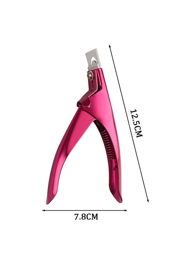 SUMAJU Professional Acrylic False Nail Clippers for Acrylic Nails, Rose Red Nail Tip Cutter Nail Manicure Tool for Salon Home Nail Art - Image 3