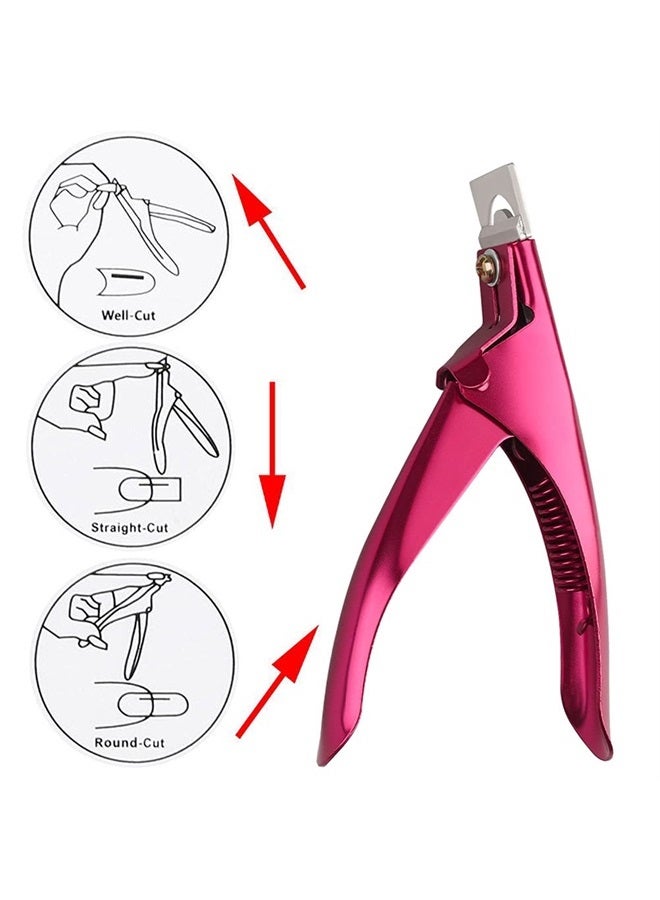 SUMAJU Professional Acrylic False Nail Clippers for Acrylic Nails, Rose Red Nail Tip Cutter Nail Manicure Tool for Salon Home Nail Art - Image 5