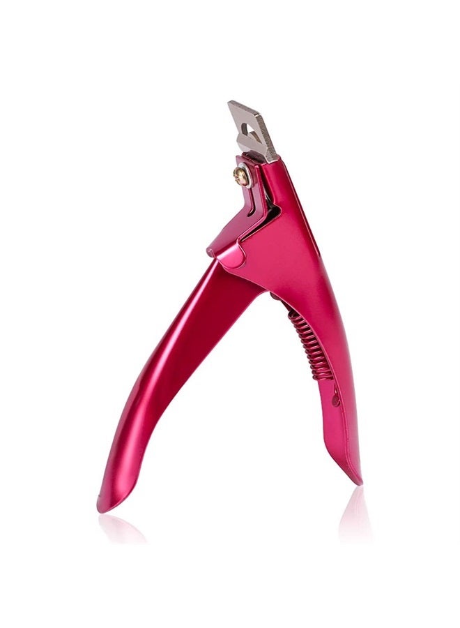 SUMAJU Professional Acrylic False Nail Clippers for Acrylic Nails, Rose Red Nail Tip Cutter Nail Manicure Tool for Salon Home Nail Art - Image 1