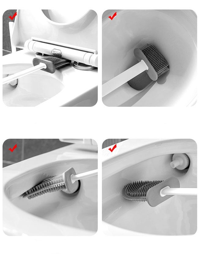 Bukela Silicone Toilet Brush New Home Toilet Soft Hair Wall Mounted Toilet Brush Cleaning Set  - Image 3