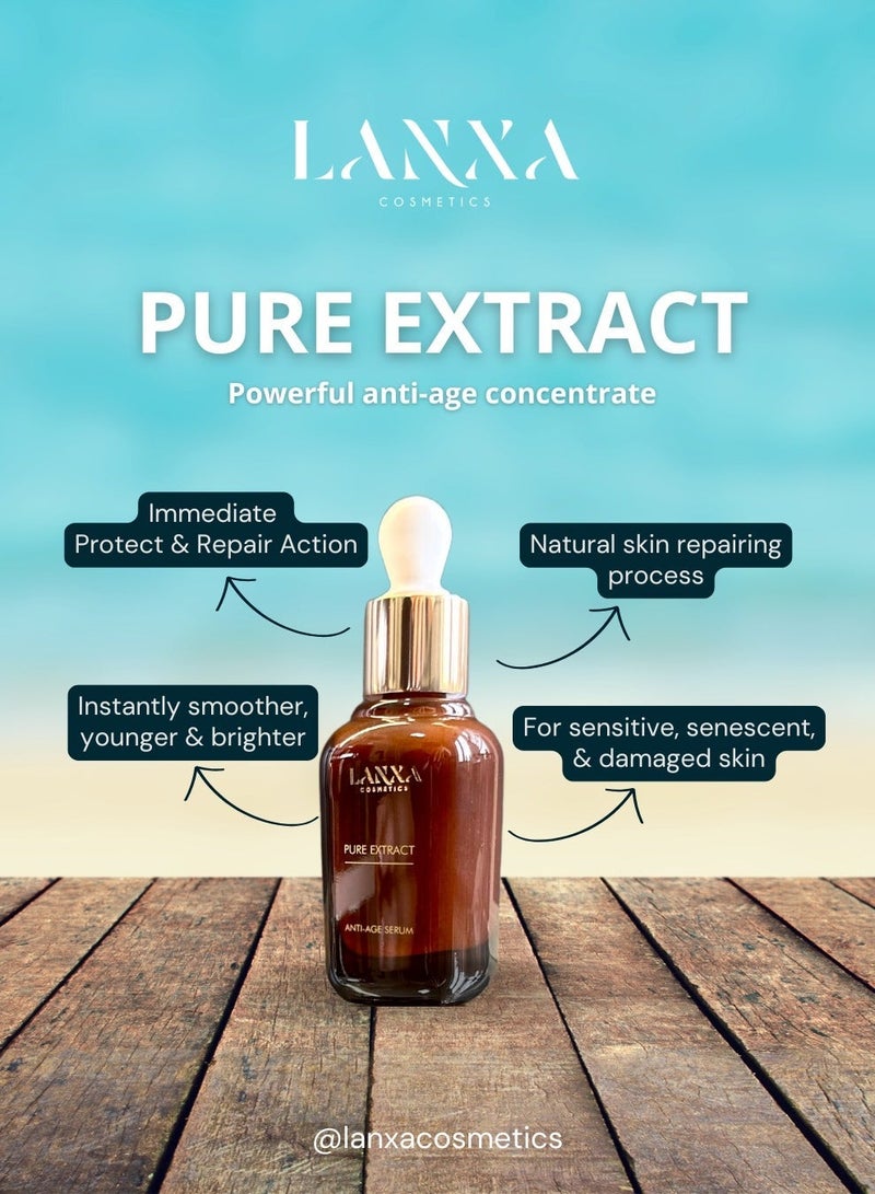 لانكسا كوزميتيكس سيروم بيور إكستراكت المضاد للتجاعيد مع مستخلصات نباتية – تركيبة طبيعية 100٪ نباتية، 30 مل – لانكسا كوزماتيكس - Image 4