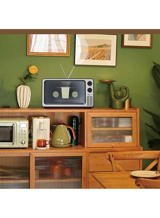 مكبر شاشة الهاتف بمضخم تلفزيون قديم مقاس 12 بوصة - هدايا للأب - مكبر شاشة الهاتف المحمول عالي الدقة ثلاثي الأبعاد للأفلام ومقاطع الفيديو والألعاب - مناسب لجميع الهواتف الذكية(لون الماهوغوني الرجعية) - Image 3