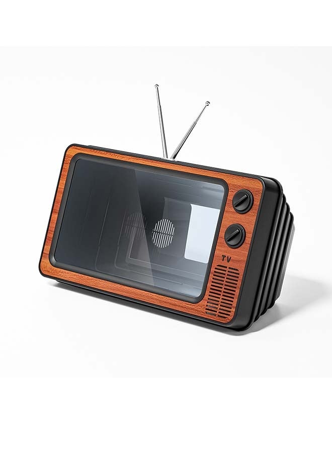 مكبر شاشة الهاتف بمضخم تلفزيون قديم مقاس 12 بوصة - هدايا للأب - مكبر شاشة الهاتف المحمول عالي الدقة ثلاثي الأبعاد للأفلام ومقاطع الفيديو والألعاب - مناسب لجميع الهواتف الذكية(لون الماهوغوني الرجعية) - Image 1