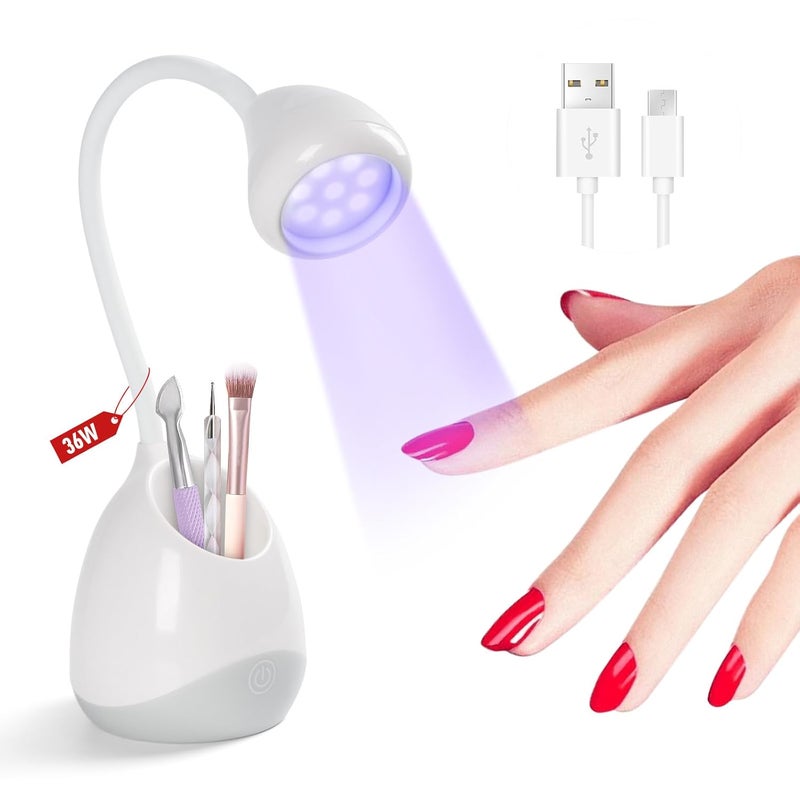 Saviland SAVILAND Rechargeable Nail Led Lamp - 36W Mini U V Light for Gel Nails with Nail Brush Holder Gel Nail Lamp and Flash Cure Light for Nails Portable U V Lamp for Resin Curing for Home DIY Nail Salon 