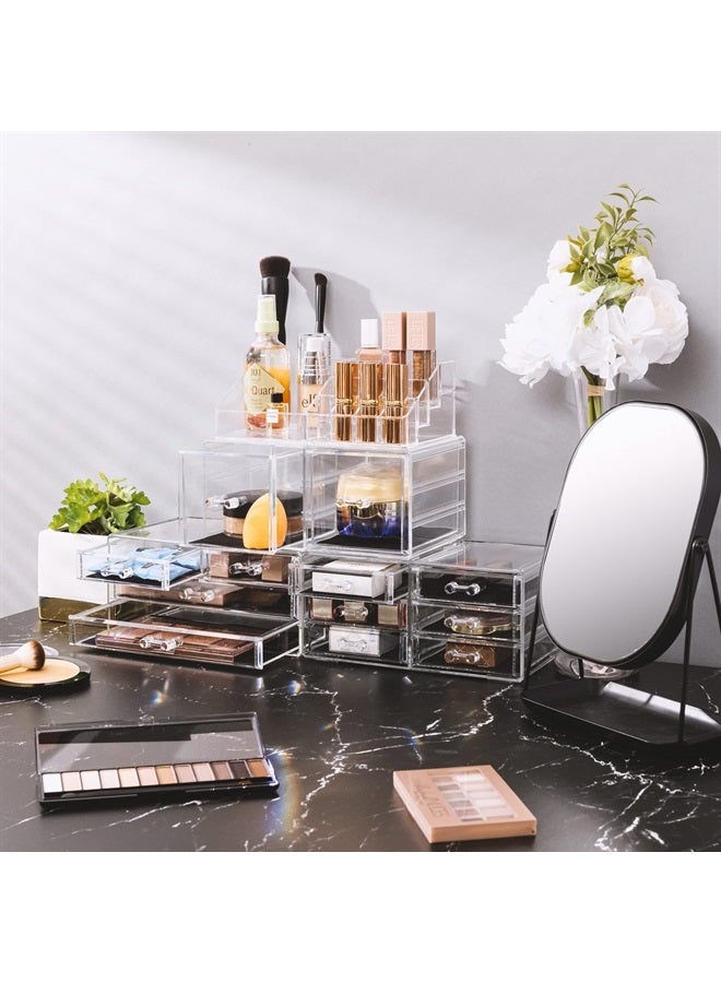 Sorbus Large Clear Makeup Organizer - Detachable Spacious Cosmetic Display Tower - Jewelry & Make Up Organizers & Storage Case - Acrylic Makeup Organizer for Vanity, Bathroom, Dresser & Countertop - Image 4