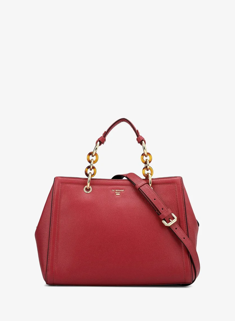Da Milano Medium Franzy Leather Satchel - Plumberry