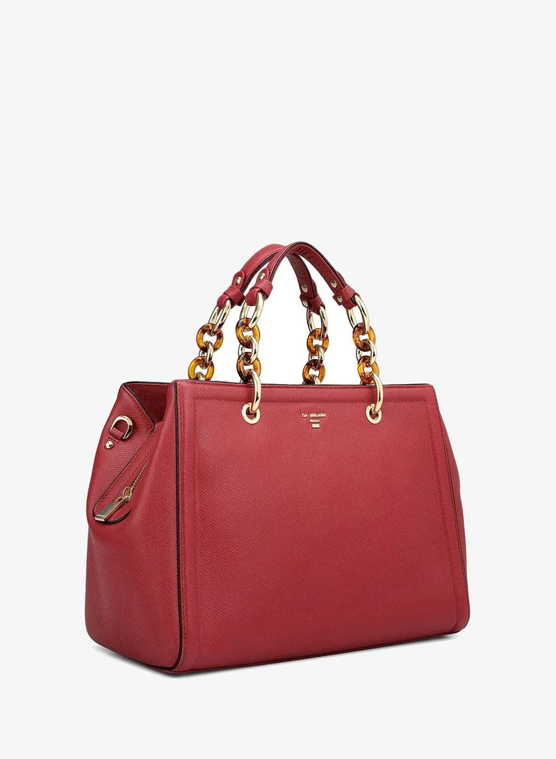 Da Milano Medium Franzy Leather Satchel - Plumberry