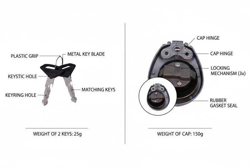 VTRUST Petrol Tank Lock Set Compatible for Bajaj Avenger Series 150, 160, 180, 200, 220 Street Models - Image 5