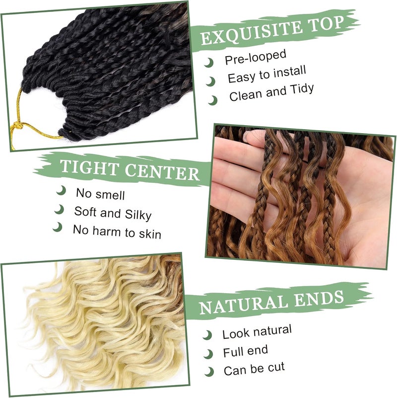 إييريا زينة شعر على طراز “صندوق الإلهة” مصنوعة يدويًا بالحياكة، طولها 10 بوصة، متوفرة في 8 عبوات، مناسبة للنساء. - Image 4