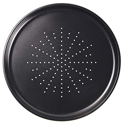 Webake Vented Pizza Pan 12 Inch with Holes Pizza Crisper Tray Non-stick Coating on Carbon Steel Round Pizza Plate for Oven, Perforated Baking Sheet for Home Restaurant Kitchen - Image 1