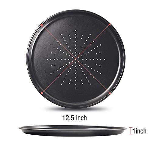 Webake Vented Pizza Pan 12 Inch with Holes Pizza Crisper Tray Non-stick Coating on Carbon Steel Round Pizza Plate for Oven, Perforated Baking Sheet for Home Restaurant Kitchen - Image 5