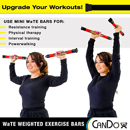 CanDo Mini WaTE Bars 2 Piece Set 3lb Black Total Body Workout Weighted Exercise Bar for Strength Training Toning and Physical Therapy - Image 3