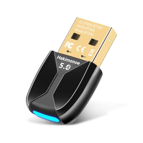 Hakimonoe Upgraded USB Bluetooth 5.4 Adapter for PC, Wireless USB Dongle for Laptop Desktop Windows 11 10 8.1 7, Plug n Play Bluetooth Headphones Headset Speaker Mouse Keyboard Printer Controller - Image 1