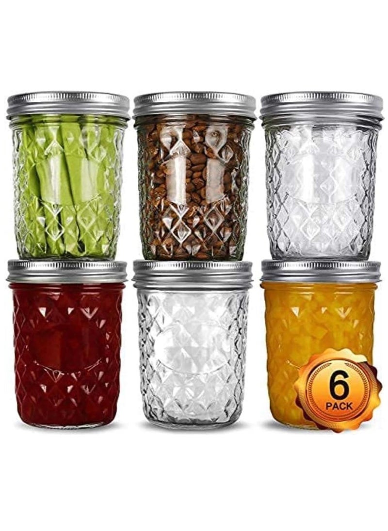 FUFU 6Pcs 16oz Wide Mouth  Jars ,   Wide Mouth Jars with Lids and Bands, Ideal for Jam, Honey, Wedding Favors, Shower Favors  - Image 1
