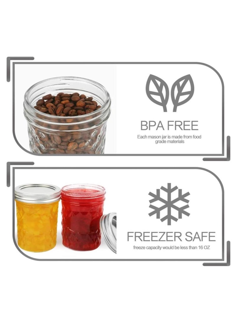 FUFU 6Pcs 16oz Wide Mouth  Jars ,   Wide Mouth Jars with Lids and Bands, Ideal for Jam, Honey, Wedding Favors, Shower Favors  - Image 4