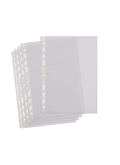 100 Piece Plastic Punched Pockets A4 Clear Sheet Protectors Paper pocket sleeves for Folders Filing Wallets Paper & Documents [40 mic]