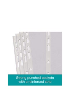 MARKQ 100 Piece Plastic Punched Pockets A4 Clear Sheet Protectors Paper pocket sleeves for Folders Filing Wallets Paper & Documents [40 mic]  - Image 4