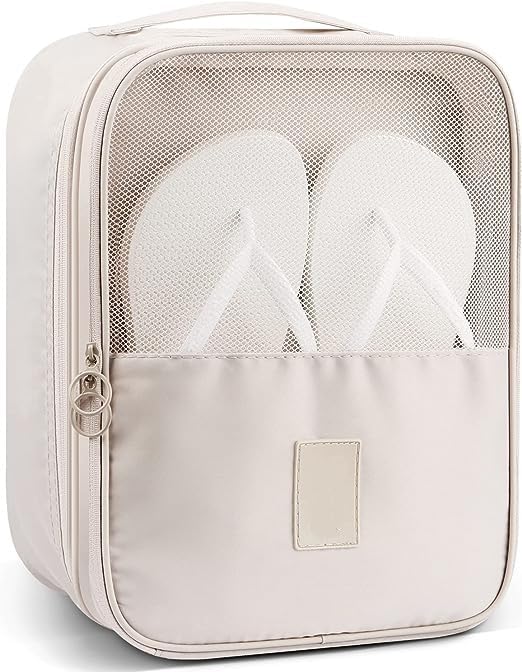 Storescent Compact Shoe Bag/Organizer/Pouch | Protect 3 Pairs of Shoes | Perfect for Travel and Daily Storage (Beige) - Image 1