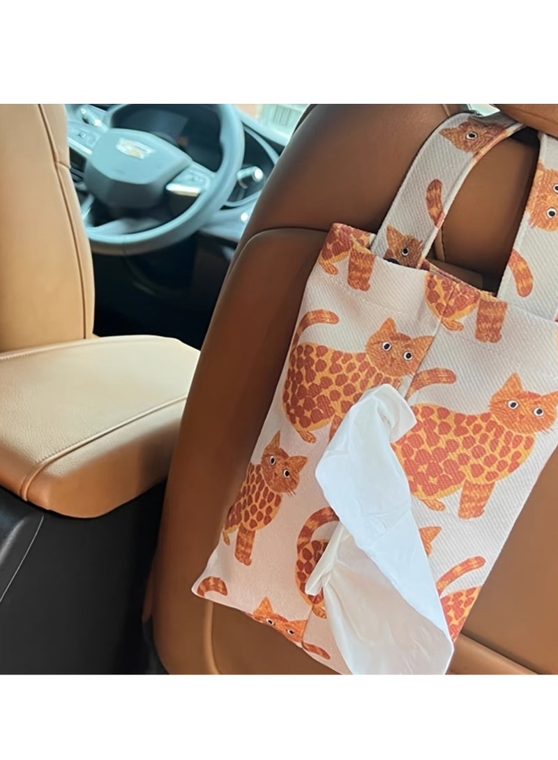 Generic 1pc Car Tissue Holder, Hanging Auto Seat Back Headrest Napkin Bag Organizer, Universal Tissue Box Mask Holder, Car Interior Accessories, Multi-Use Tissue Dispenser for SUV Truck Van - Image 1