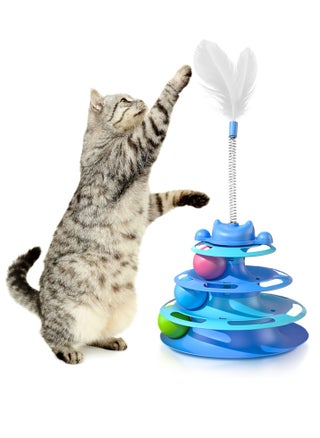 Cat Toy Interactive Pet Plaything for Indoor Kitten Interactive Kitty Puzzle Ball with 1 Cat-Tease (Blue) - pzsku/Z76AF480B41F78595B019Z/45/1748072633/9f1537b3-c774-4880-92eb-d960cb6c5db2