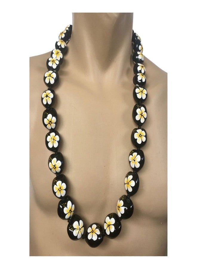 Zero Gravity Hawaii Hawaiian Jewelry 32 Inch White Hibiscus Flower Kukui Nut Shell Necklace - Image 2