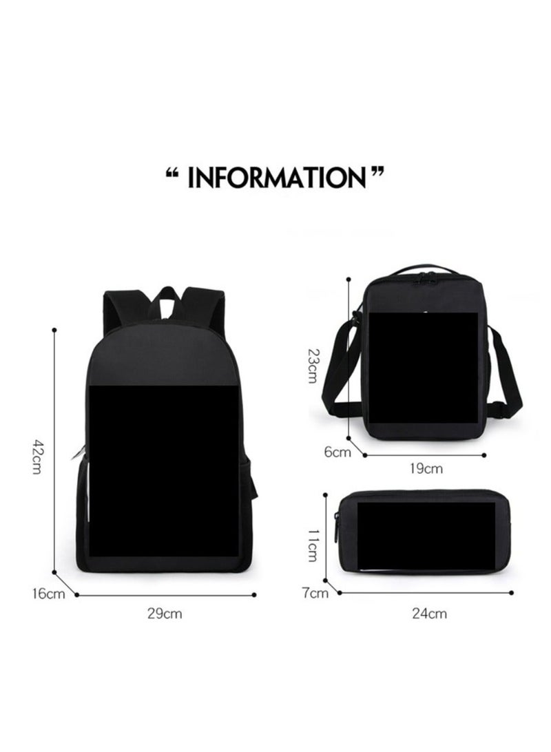 Godzilla Children's leisure load reducing large capacity printed backpack for elementary school students, 3-piece set - Image 2
