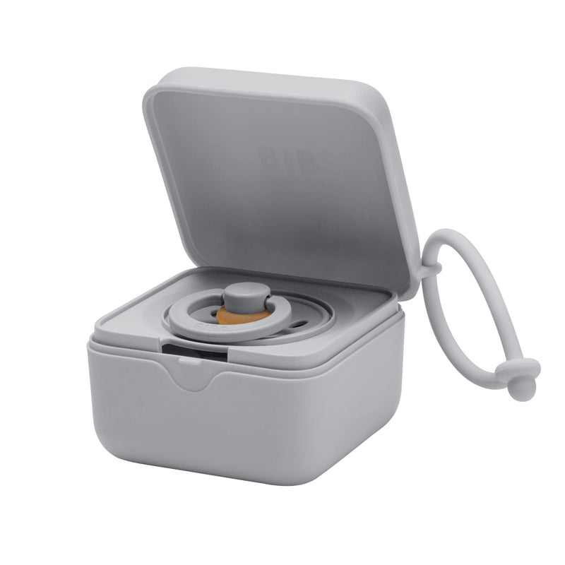 BIBS Pacifier Box with Loop for Storing & Carrying Soothers | 100% BPA Free Material | Designed & Made in Denmark | Cloud - Image 1