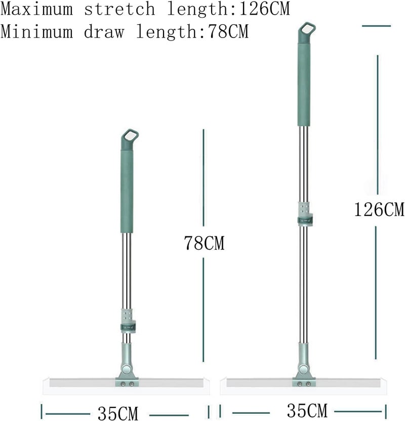 FLIZZOW Magic Broom Sweeper for Floor Cleaning – Multifunctional Silicone Wiper Mop with Stainless Steel Extendable Handle – Wet & Dry Use – Bathroom Floor Wiper & Window Squeegee Viper - Image 2