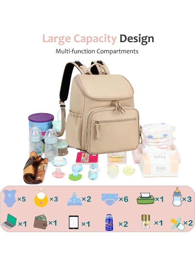 LORADI Large Capacity Diaper Bag Backpack with Stroller Clips - Image 2