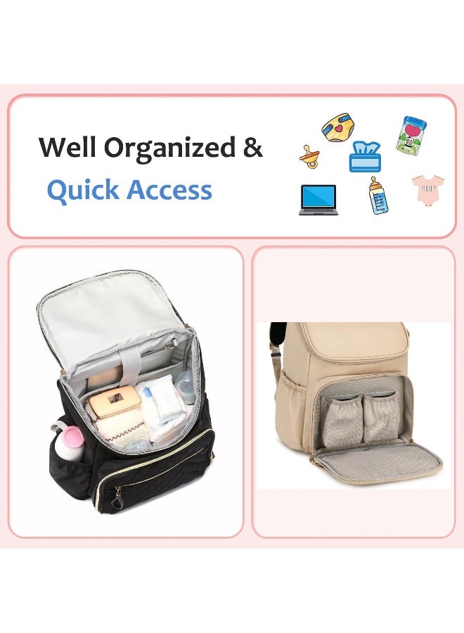 LORADI Large Capacity Diaper Bag Backpack with Stroller Clips - Image 3