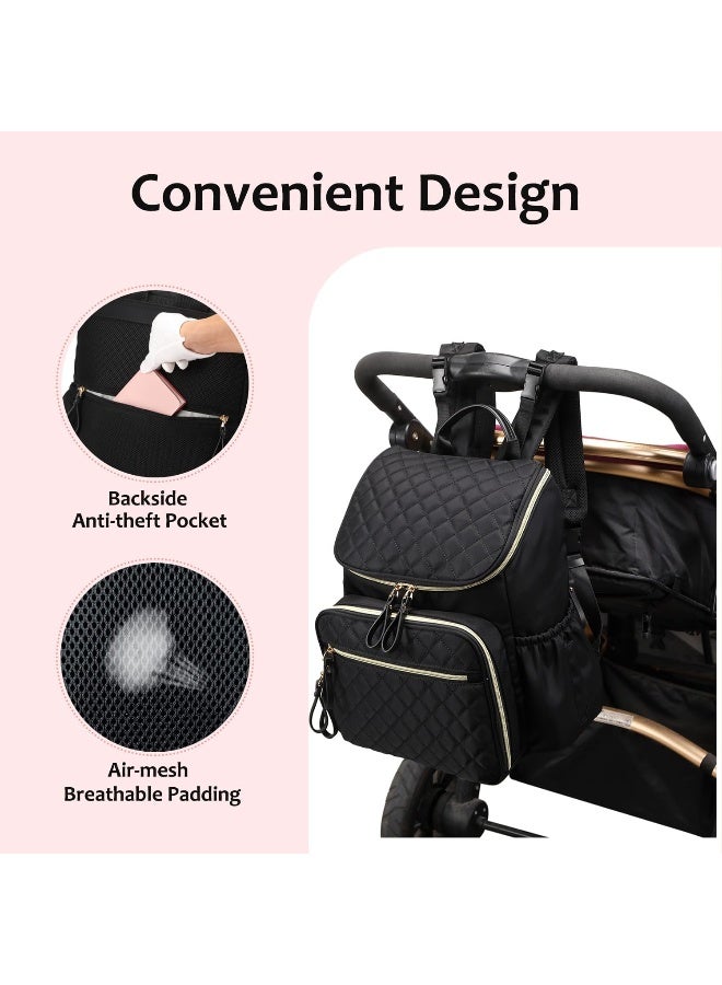 LORADI Large Capacity Diaper Bag Backpack with Stroller Clips - Image 5