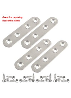 sokany 20 PCS Stainless Steel Corner Braces, 16 PCS 40 X 40mm 90 Degree Right Angle L-Shaped Bracket Joint and 4 PCS Plat Straight Braces Fastener for Wood Shelf Cabinet Chair Table, With 80 Screws  - Image 4