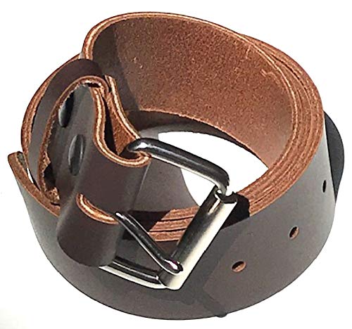 Dangerous Threads Mens Heavy Brown Leather Belt 1 3/4" Wide (38) - Image 1