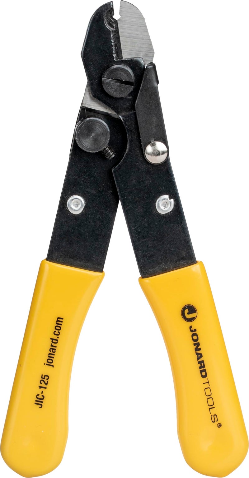 Jonard Tools Jonard JIC-125 Fiber Optic Stripper with Yellow Plastic Dipped Handle, 5-3/16" Length - Image 1