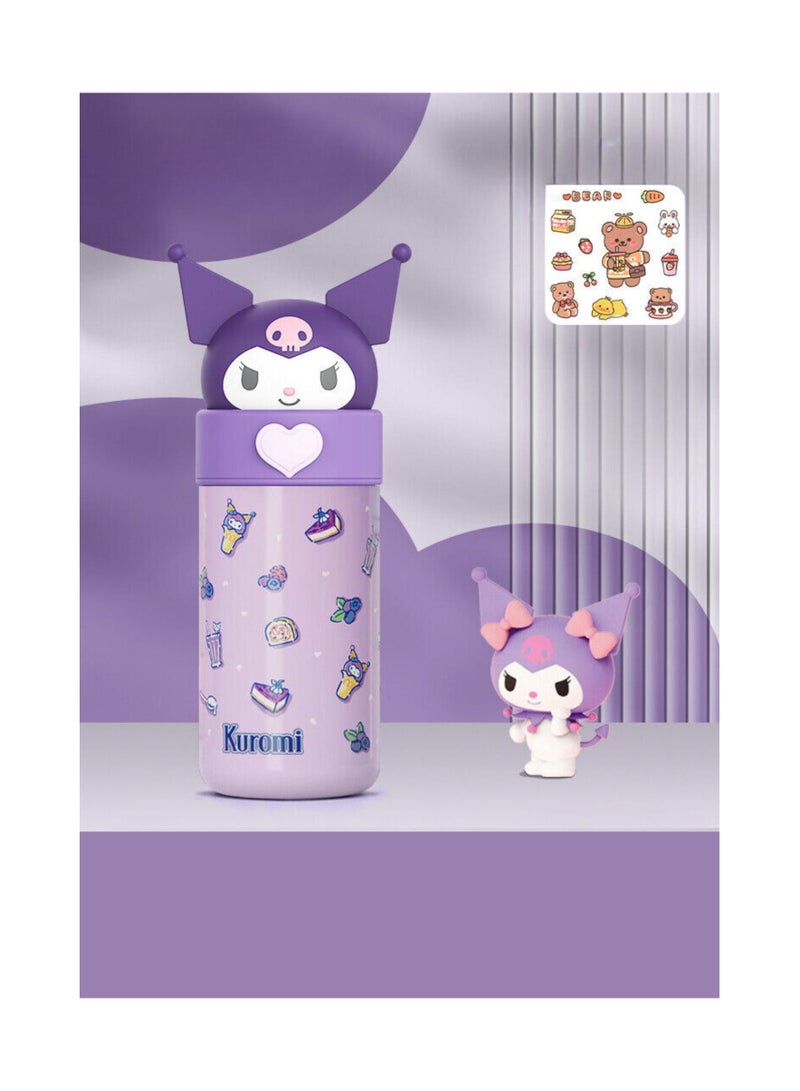 Kawaii زجاجة مياه معزولة من الفولاذ المقاوم للصدأ سعة 350 مل - أرجواني - Image 1