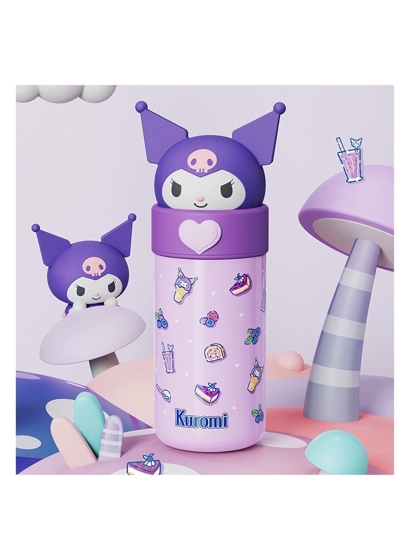 Kawaii زجاجة مياه معزولة من الفولاذ المقاوم للصدأ سعة 350 مل - أرجواني - Image 2