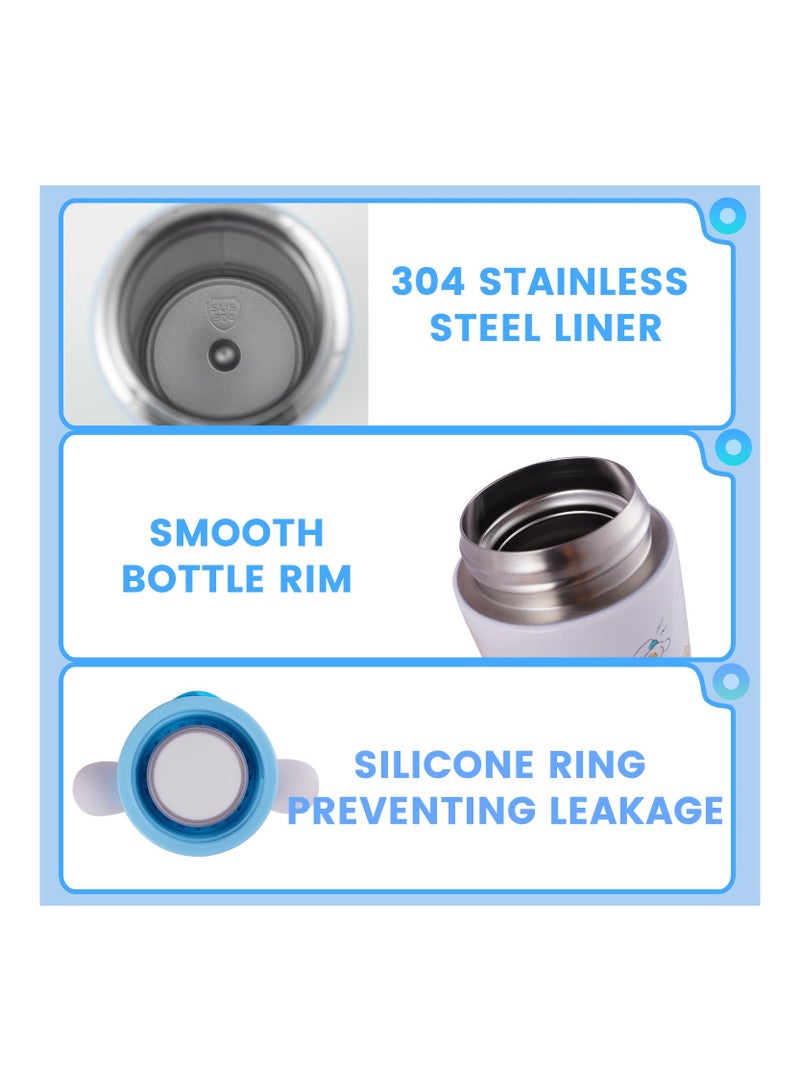 Kawaii زجاجة مياه معزولة من الفولاذ المقاوم للصدأ سعة 350 مل - أرجواني - Image 4