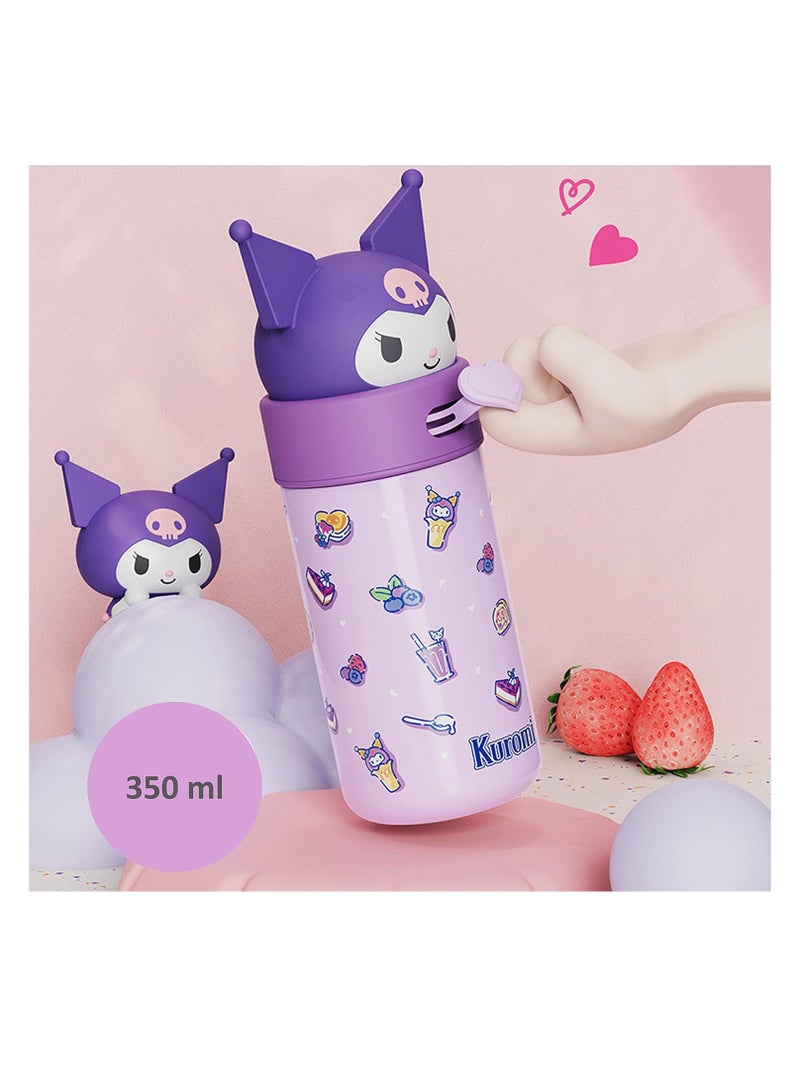 Kawaii زجاجة مياه معزولة من الفولاذ المقاوم للصدأ سعة 350 مل - أرجواني - Image 3