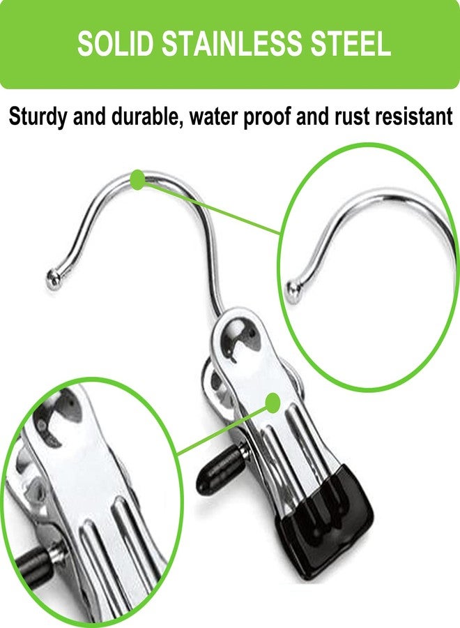 MECHEER Boot Hangers for Closet, Hanging Clips Laundry Hooks Clothes Pins Closet Hanger Organizer Clamps Socks Towel Clips Heavy Duty Clothespins Bulk Hanger Clips for Closet Travel Pants Socks Handbags - Image 3
