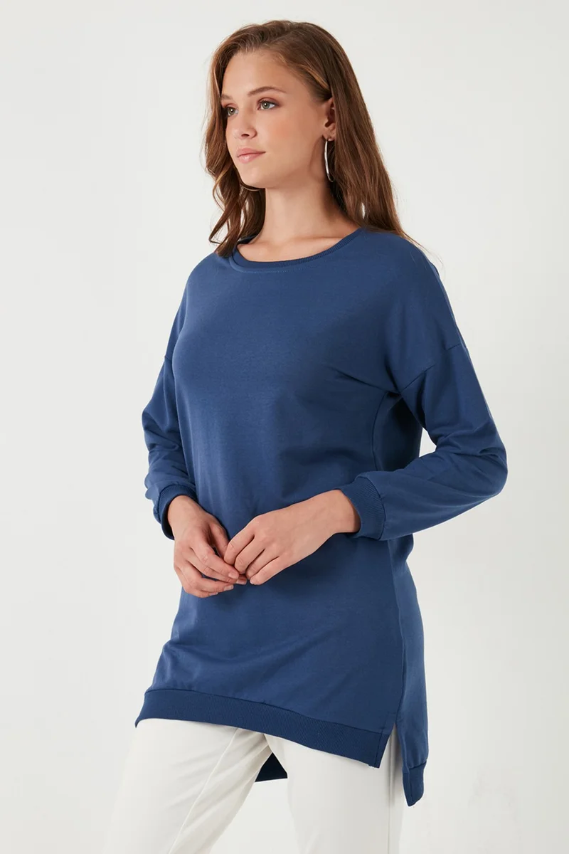 ليلا Modest Cotton Crew Neck Oversize Fit Tunic Women's Tunic 5864896