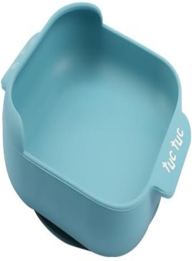 Twisoo Suction Baby Plate and Bowl Set with Fork and Spoon, BPA-Free Silicone, Dishwasher & Microwave Safe, Blue - Image 3