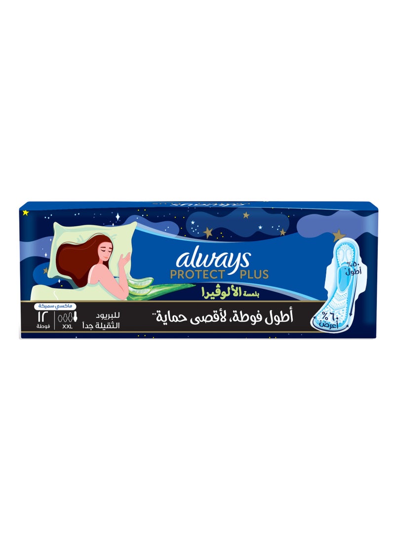 Always Protect Plus, Thick XXL Pads for Super Heavy Flow, 12 Count - Image 2