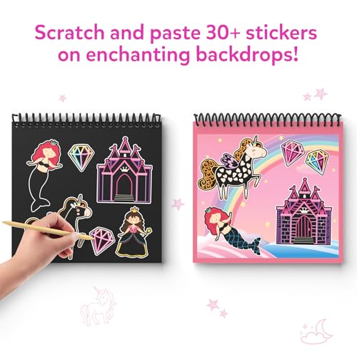 Skillmatics Scratch Art Book for Kids - Unicorns & Princesses, Craft Kits & Supplies, 30+ Scratch Stickers, Travel Toys, DIY Kit, Gifts for Girls & Boys Ages 3, 4, 5, 6, 7, 8, Multicolor - Image 5