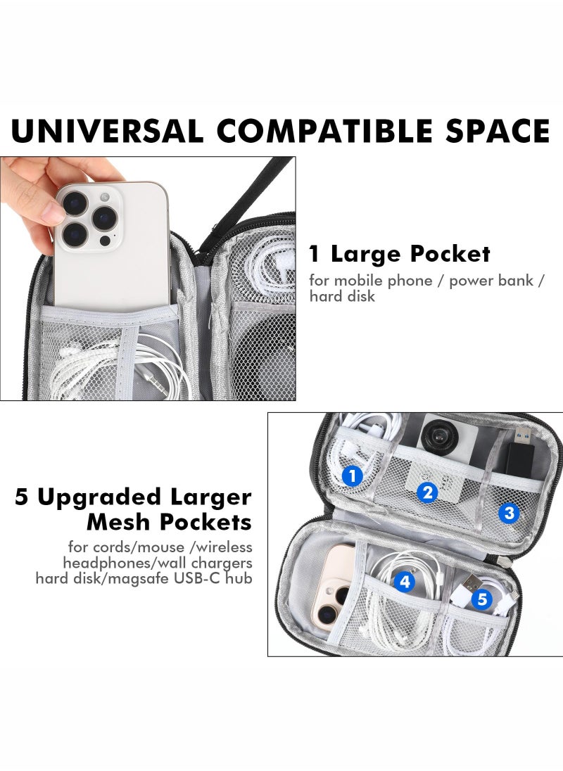 Generic Electronics Accessories Organizer Pouch Bag, Designed for Power Adapter/Charger/Cables/Mouse, for Travel (Black)  - Image 2