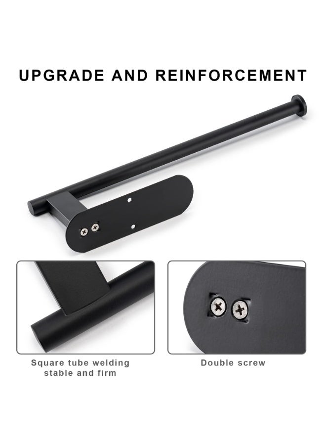 jaexest SUS304 Stainless Steel Paper Towel Holder Under Cabinet, Self Adhesive & Drill Mount, Vertical/Horizontal Wall Mounted Paper Roll Rack Black - Image 2