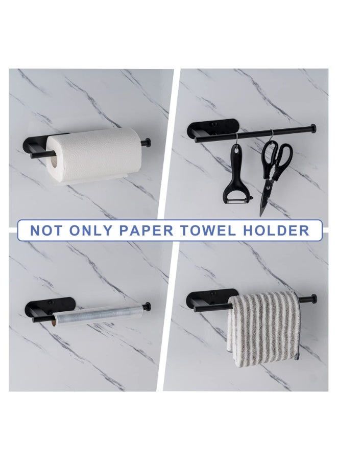 jaexest SUS304 Stainless Steel Paper Towel Holder Under Cabinet, Self Adhesive & Drill Mount, Vertical/Horizontal Wall Mounted Paper Roll Rack Black - Image 5